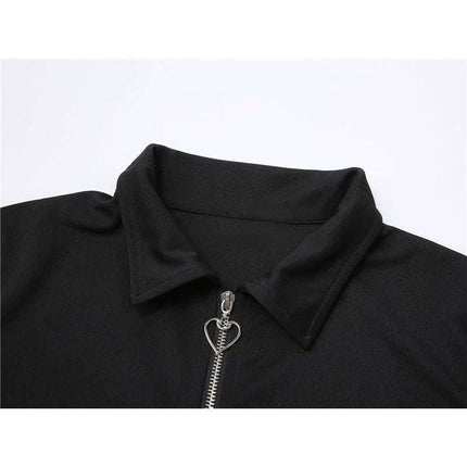 Double Heart Zipper Crop Top Fendax 0