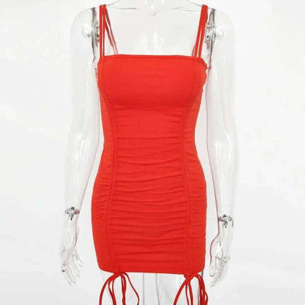 Articat Spaghetti Strap Sexy Backless Women Summer Dress Strapless Bodycon Bandage Party Dresses Vestidos Club Mini Dress Fendax 0