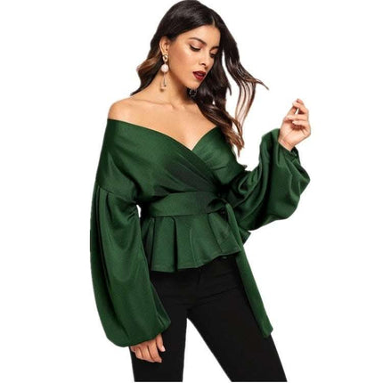 Sexy strapless lantern sleeve top Fendax 0