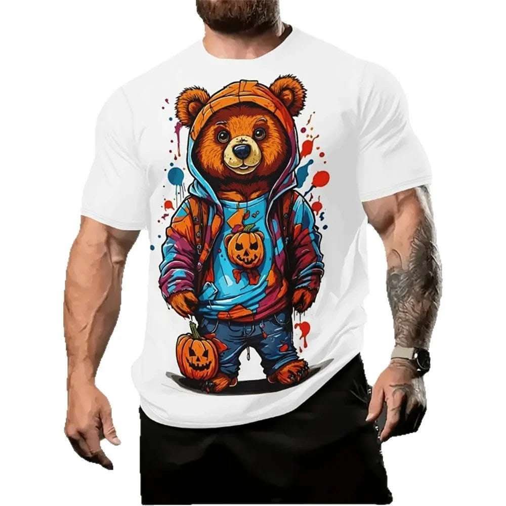 Men's Casual Loose Cartoon 3d Printed Short Sleeve Fendax 0