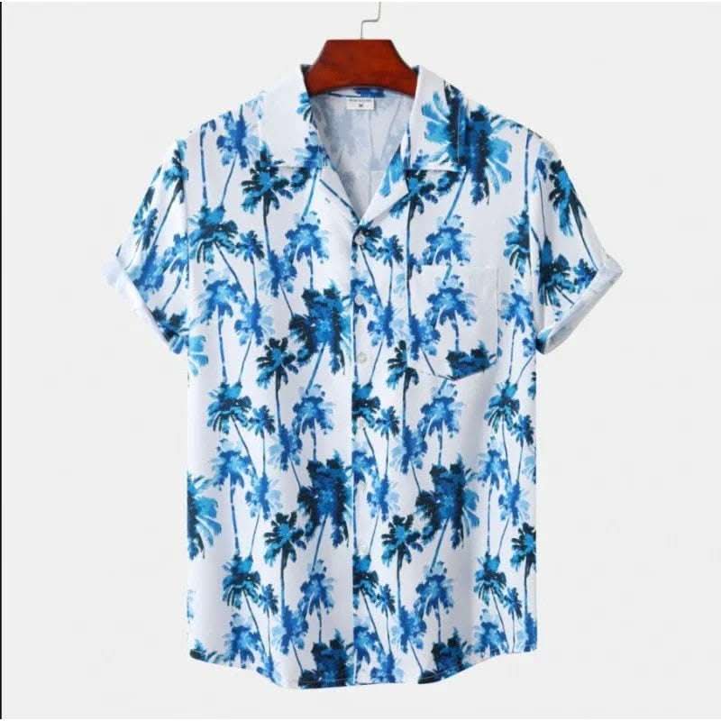 Men's Short-sleeved Shirt Stylish Beach Style Printed Shirt Fendax 0
