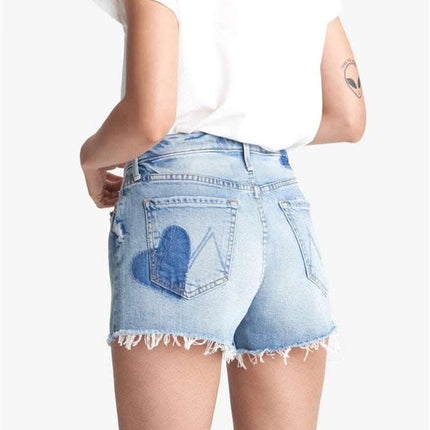 Frayed love high-waisted denim shorts Fendax 0