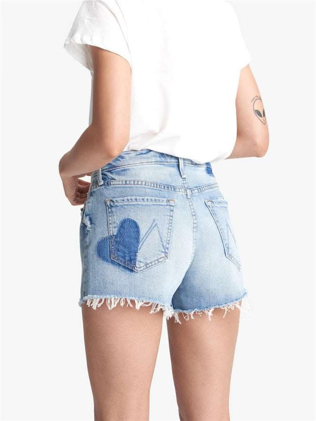 Frayed love high-waisted denim shorts Fendax 0