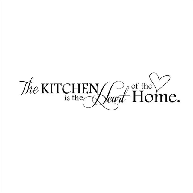 New Kitchen Is Heart Of The Home Letter Pattern Wall Sticker PVC Removable Home Decor DIY Wall Art MURAL Fendax 0