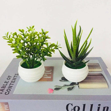 Artificial Green Plants Potted Artificial Flowers Small Ornaments Fendax 0