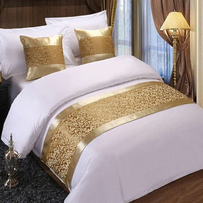 High grade and simple modern Chinese luxury gold bed cover, bed end cushion and pillow case Fendax 0