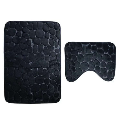 Bathroom Anti-slip Mat European And American Pebble Stone Carpet Toilet Floor Mat Set Bathroom Fendax 0