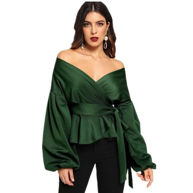 Sexy strapless lantern sleeve top Fendax 0