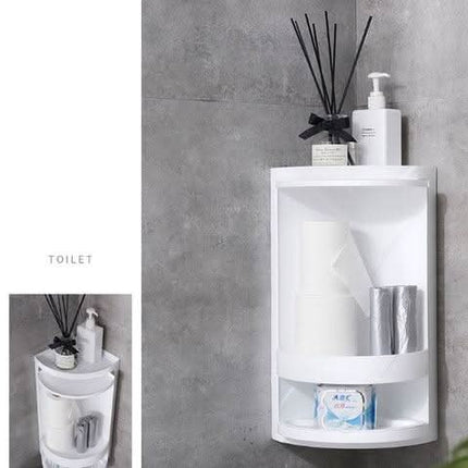 Bathroom shelf free punching wall hanging triangle storage rack kitchen bathroom vanity corner shelf corner Fendax 0