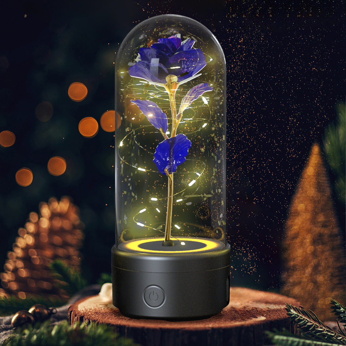 Creative 2 In 1 Rose Flowers LED Light And Bluetooth