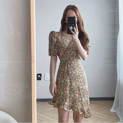 Short Sleeve Floral Dress Summer Fashion Temperament Fendax 0