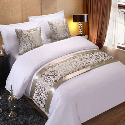 High grade and simple modern Chinese luxury gold bed cover, bed end cushion and pillow case Fendax 0