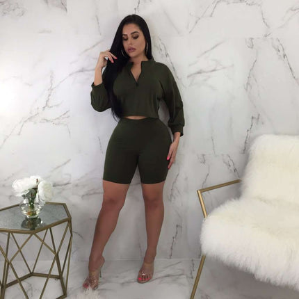 Fashion Women 2 Pieces Set Women Crop Top Hoodies Sweatshirt Tops Sweatshirt Track Pants Sweat Suits Tracksuit Fendax 0