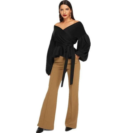 Sexy strapless lantern sleeve top Fendax 0