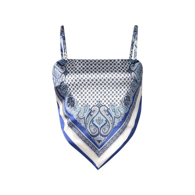 Satin Print Back Lace Sexy Top Bellyband Fendax 0