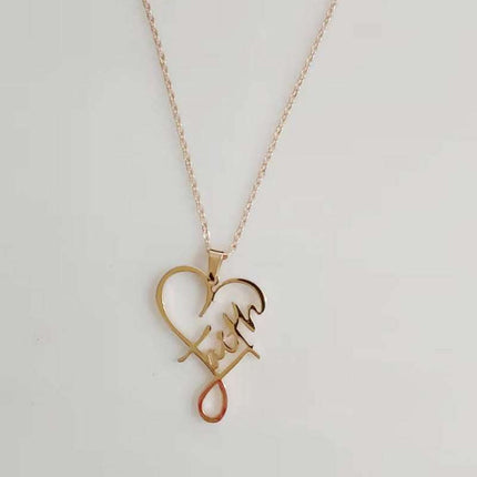 European And American Necklace Heart Of Faith Pendant Fendax 0