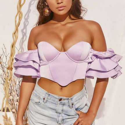 Temperament Short Top Women's Low-Cut Sexy Top Fendax 0