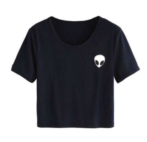 CROP TOP ALIEN MANCHES COURTES