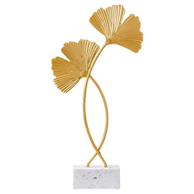 Light Luxury Ginkgo Leaf Terrazzo Base Metal Decorative Ornaments Fendax 0