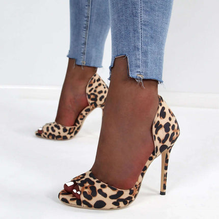 Women Summer Fashion Leopard Print Stiletto Heels Fendax 0