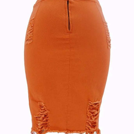 Hole bag hip skirt denim skirt Fendax 0
