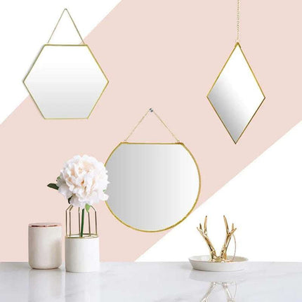 Brass Hexagonal Cosmetic Bathroom Mirror Fendax 0