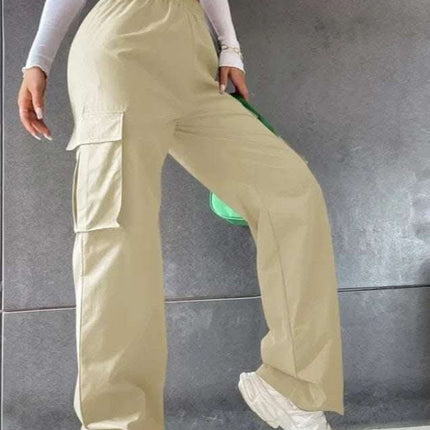 Women's Workwear Casual Pants With High Waist Wide Legs Straight Leg Breathable Retro Sports Pants Fendax 4