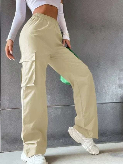 Women's Workwear Casual Pants With High Waist Wide Legs Straight Leg Breathable Retro Sports Pants Fendax 4