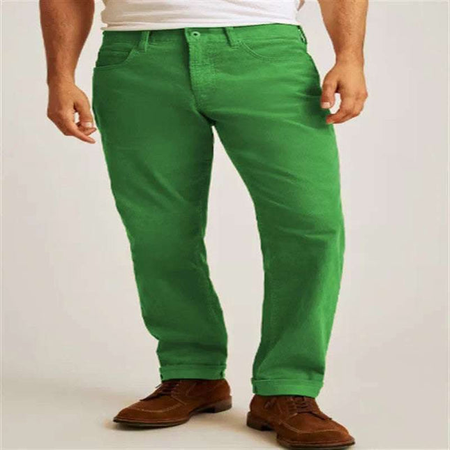 Corduroy Solid Color Loose Casual Straight Trousers Fendax 0