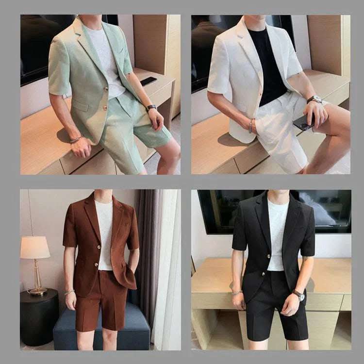 Summer Thin Suit Men's Fashion Leisure Suit Fendax 0