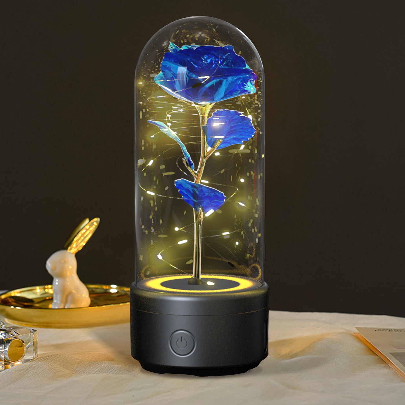Creative 2 In 1 Rose Flowers LED Light And Bluetooth