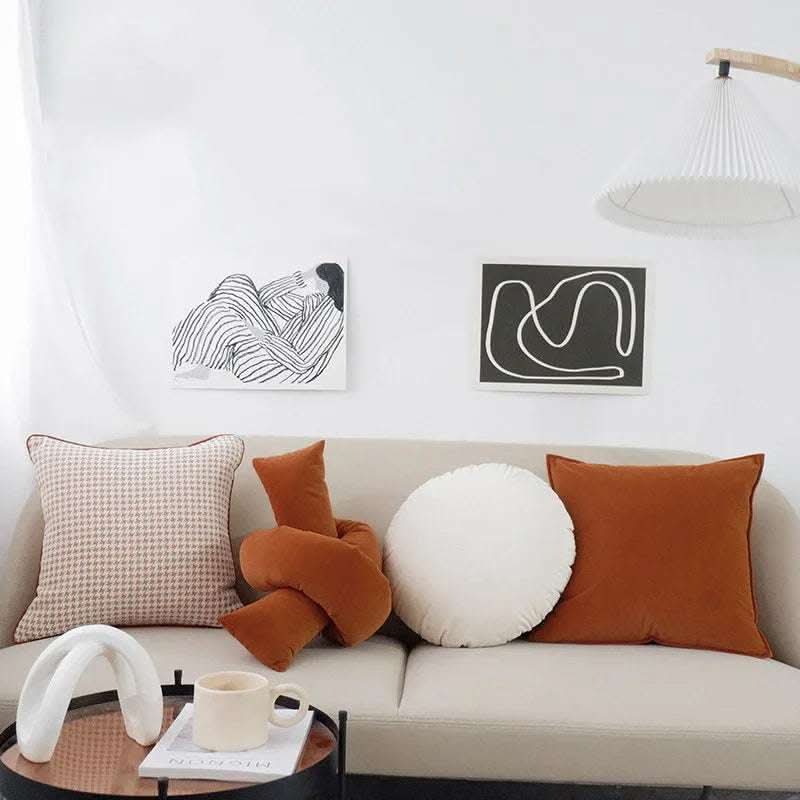 Nordic Modern Minimalist Houndstooth Pillow Light Luxury Sofa Cushion Fendax 0