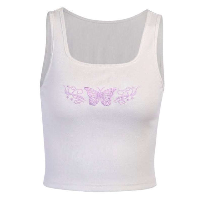 Embroidered Butterfly Sexy Tank Top Fendax 0