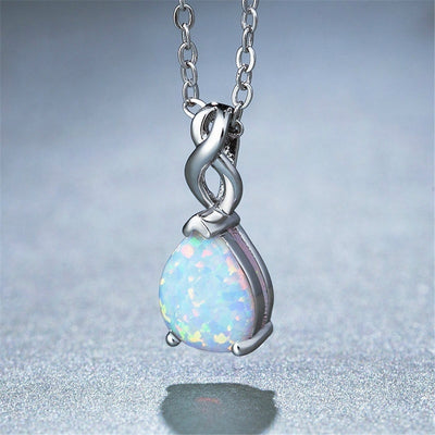 Water Drop Opal Pendant Necklace
