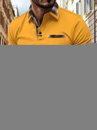 Season New Men's Short Sleeve Fashion Plaid Colorblock T-shirt Fendax 0