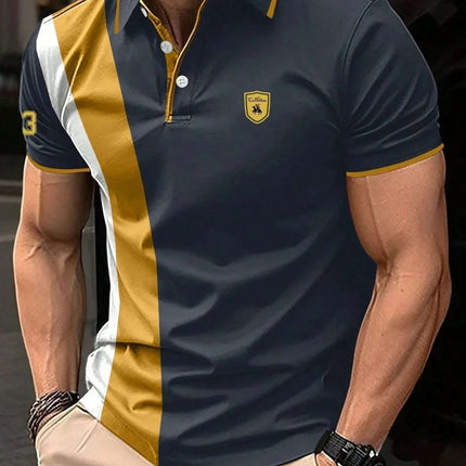 Men's 3D Printing Digital Printed Polo Shirt Short Sleeve Fendax 0