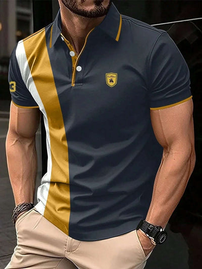 Men's 3D Printing Digital Printed Polo Shirt Short Sleeve Fendax 0