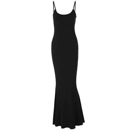 Spaghetti Strap Long Dress Women Sexy Slim Skinny Bodycon Party Club Suspender Casual Street Dresses Fendax 0