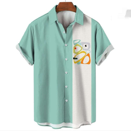 Men's Hawaiian Shirt Casual Button Short Sleeve Fendax 0