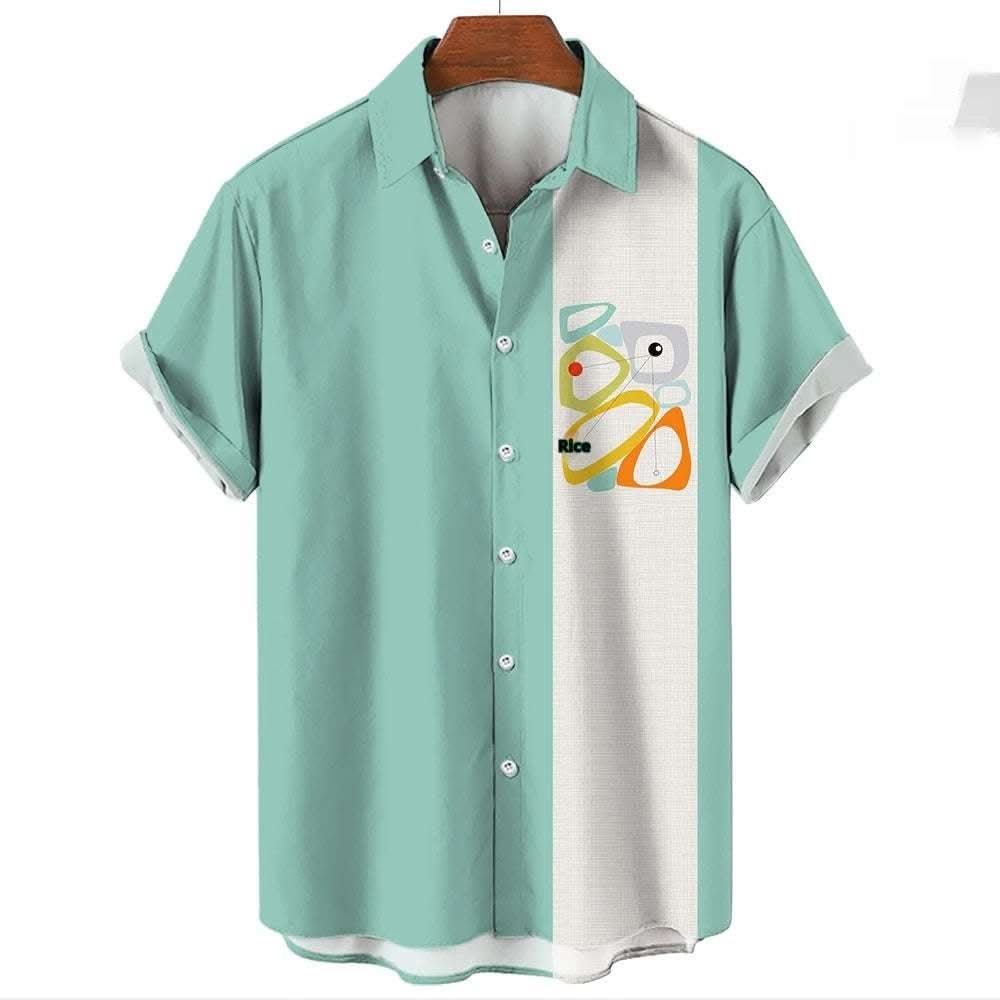 Men's Hawaiian Shirt Casual Button Short Sleeve Fendax 0