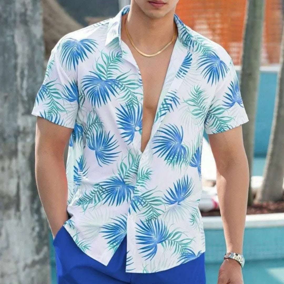 Beach Style Short Sleeve Shirt Men's Suit
