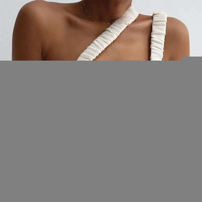 Solid Color Patchwork Crop Navel Twist Slim Sling Top Fendax 0