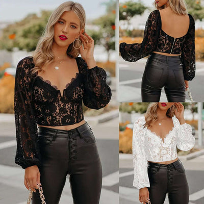 New V-neck Sexy Lace Bottoming Top