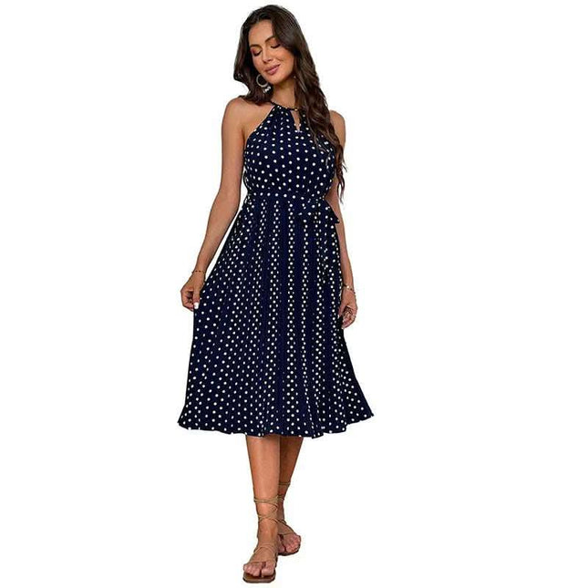 Summer Fashion Women's Wear Polka Dot Halter Dress Fendax 0
