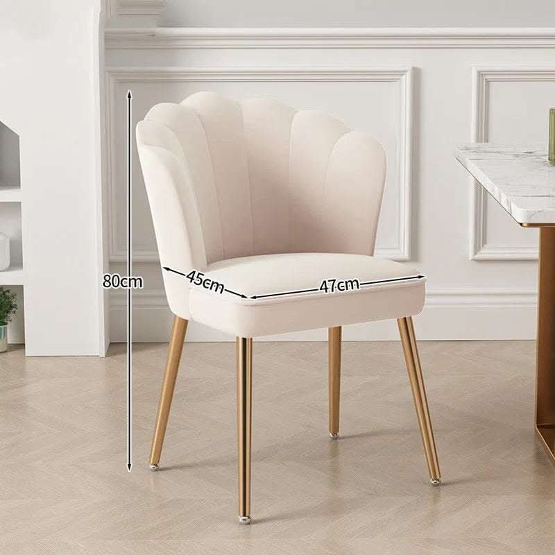 Light Luxury Dressing Stool Home Dining Chair Backrest Petals Fendax 0