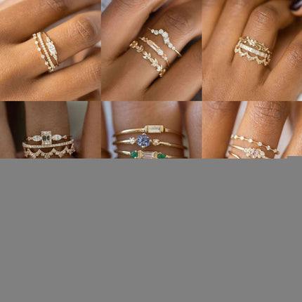 Gold Ring Fashion Ladies Three-piece Set Fendax 0