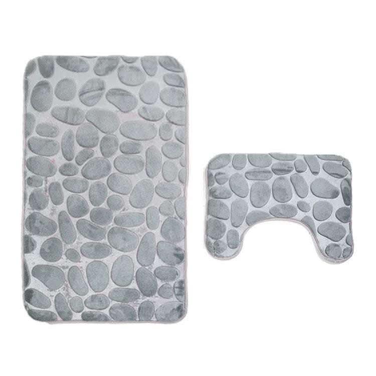 Bathroom Anti-slip Mat European And American Pebble Stone Carpet Toilet Floor Mat Set Bathroom Fendax 0