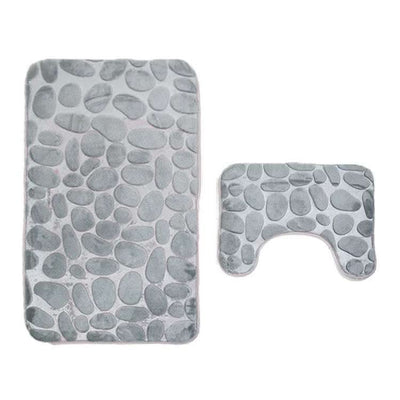 Bathroom Anti-slip Mat European And American Pebble Stone Carpet Toilet Floor Mat Set Bathroom Fendax 0