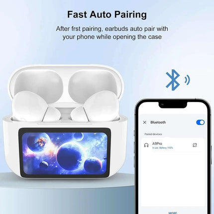 Wireless Earbuds, 5.4 Bluetooth Headphones With Touch Screen Ear Buds, ANC ENC Noise Cancelling Earbuds Headphones With Microphone, Wireless Bluetooth In Ear Earphones For Android IOS Phones Fendax 5