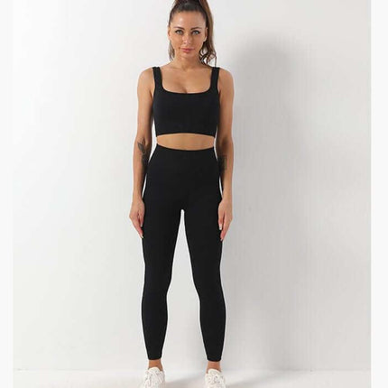 2pcs Thread Yoga Suit Seamless Bra And Butt Lifting High Waist Leggings Set For Women Sports Fitness Yoga Pants Sportswear Outfits Clothing Fendax 4